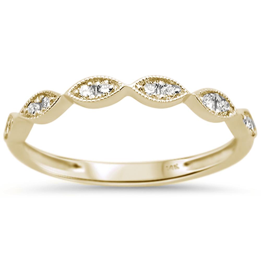 DIAMOND CLOSEOUT! .15ct 14k Yellow Gold Diamond Anniversary Wedding Stackable Band Size 6.5