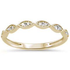 DIAMOND CLOSEOUT! .15ct 14k Yellow Gold Diamond Anniversary Wedding Stackable Band Size 6.5