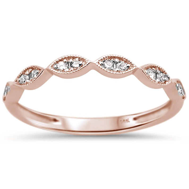 DIAMOND CLOSEOUT! .15ct 14k Rose Gold Diamond Anniversary Wedding Stackable Band Size 6.5