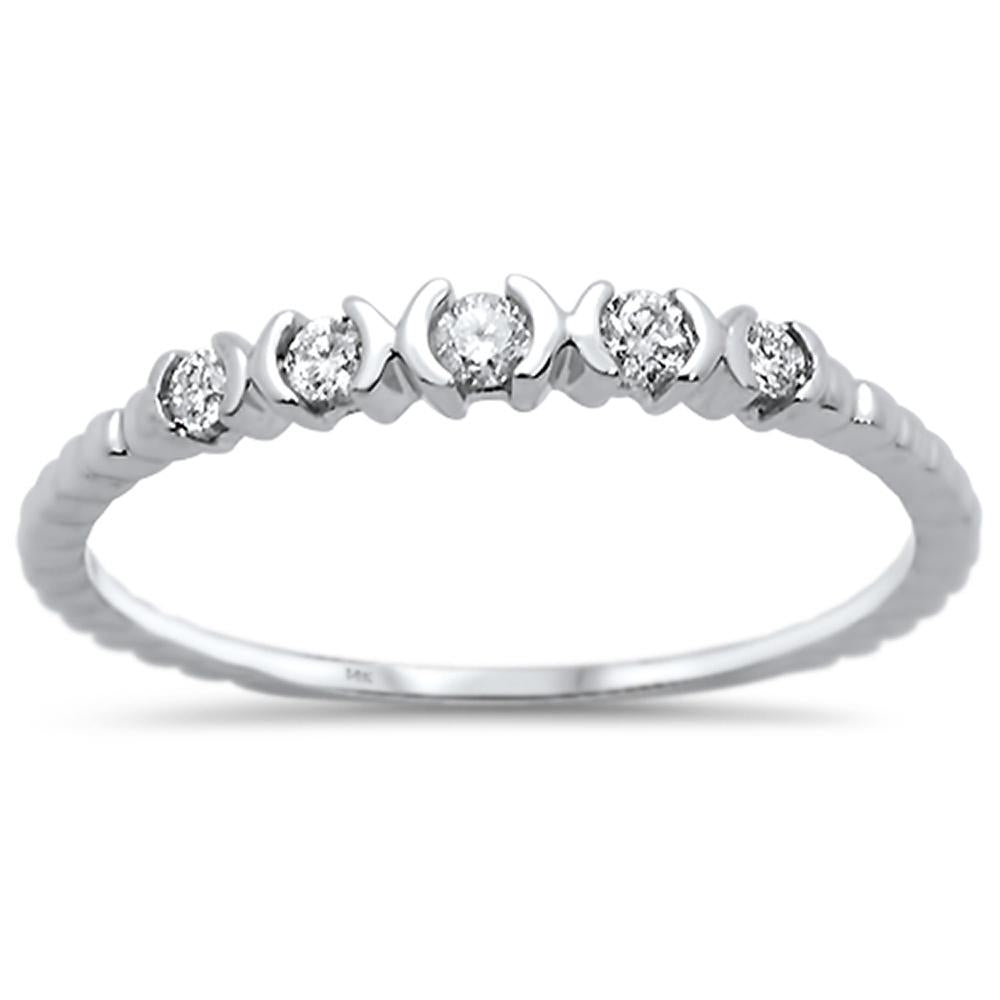 DIAMOND CLOSEOUT! .13ct 14K White Gold Diamond Anniversary Wedding Stackable Band Size 6.5