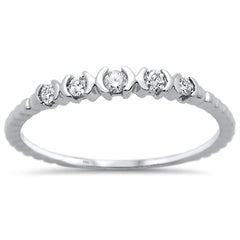 DIAMOND CLOSEOUT! .13ct 14K White Gold Diamond Anniversary Wedding Stackable Band Size 6.5