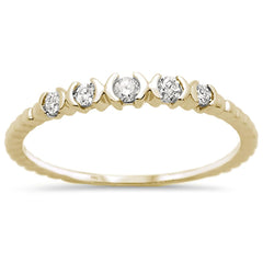 .13ct 14k Yellow Gold Diamond Anniversary Wedding Stackable Band Size 6.5