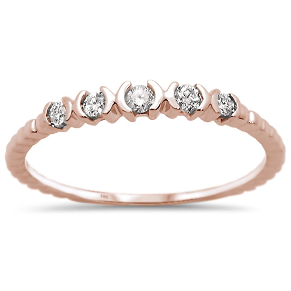 DIAMOND CLOSEOUT! .13ct 14k Rose Gold Diamond Anniversary Wedding Stackable Band Size 6.5