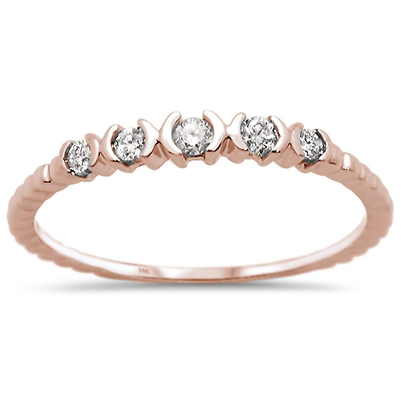 DIAMOND CLOSEOUT! .13ct 14k Rose Gold Diamond Anniversary Wedding Stackable Band Size 6.5