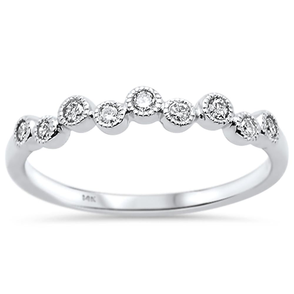 DIAMOND CLOSEOUT! .16ct 14k White Gold Diamond Anniversary Wedding Stackable Band Size 6.5