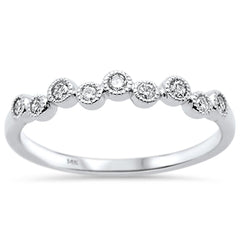 DIAMOND CLOSEOUT! .16ct 14k White Gold Diamond Anniversary Wedding Stackable Band Size 6.5