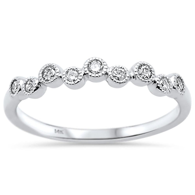 DIAMOND CLOSEOUT! .16ct 14k White Gold Diamond Anniversary Wedding Stackable Band Size 6.5