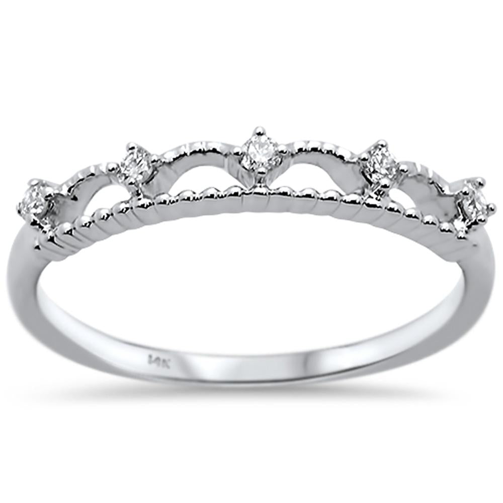 DIAMOND CLOSEOUT! .10ct 14k White Gold Diamond Anniversary Wedding Stackable Band Size 6.5