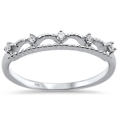 DIAMOND CLOSEOUT! .10ct 14k White Gold Diamond Anniversary Wedding Stackable Band Size 6.5
