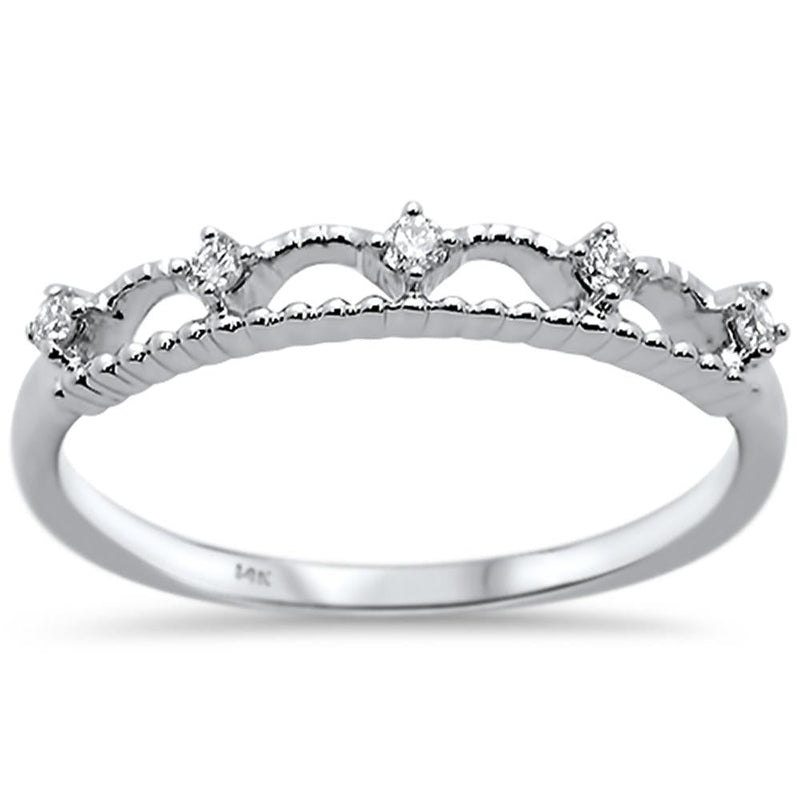 DIAMOND CLOSEOUT! .10ct 14k White Gold Diamond Anniversary Wedding Stackable Band Size 6.5
