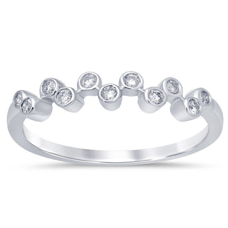 DIAMOND CLOSEOUT! .15ct 14k White Gold Diamond Anniversary Wedding Stackable Band Size 6.5