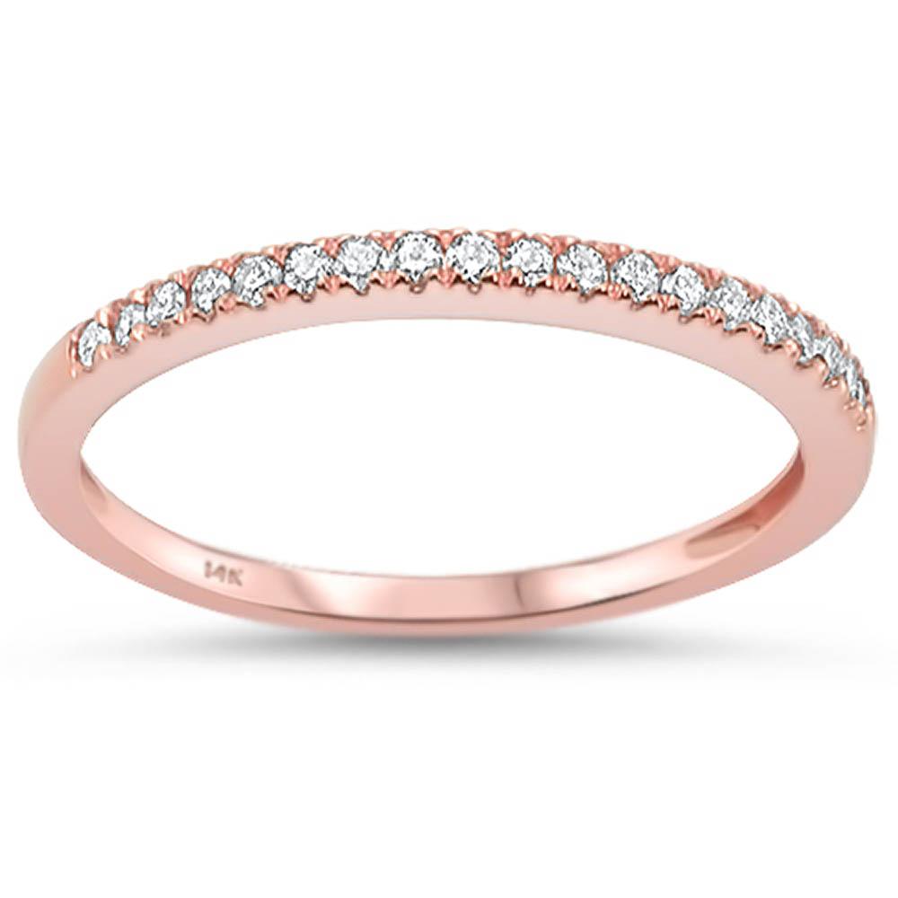 DIAMOND CLOSEOUT! .15ct 14k Rose Gold Diamond Stackable Wedding Anniversary Rinze 6.5
