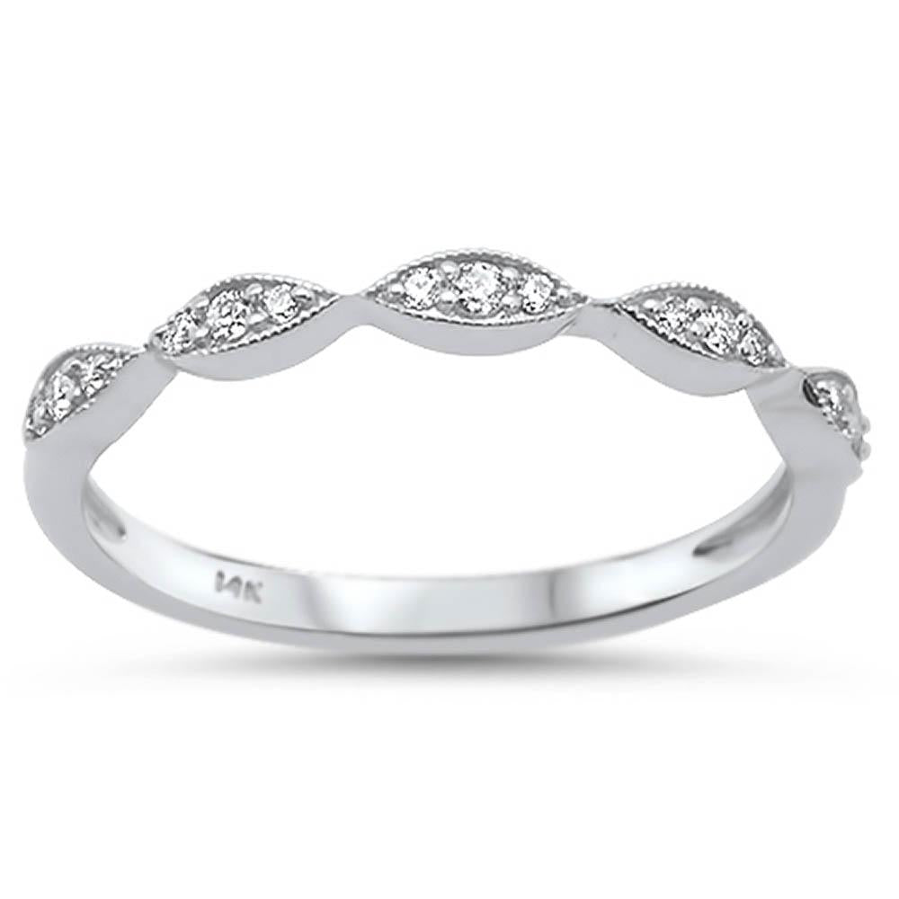 DIAMOND CLOSEOUT! .10ct 14k White Gold Diamond Stackable Wedding Anniversary Rinze 6.5