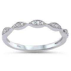 DIAMOND CLOSEOUT! .10ct 14k White Gold Diamond Stackable Wedding Anniversary Rinze 6.5