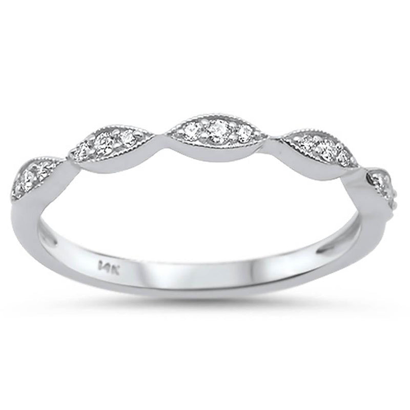 DIAMOND CLOSEOUT! .10ct 14k White Gold Diamond Stackable Wedding Anniversary Rinze 6.5