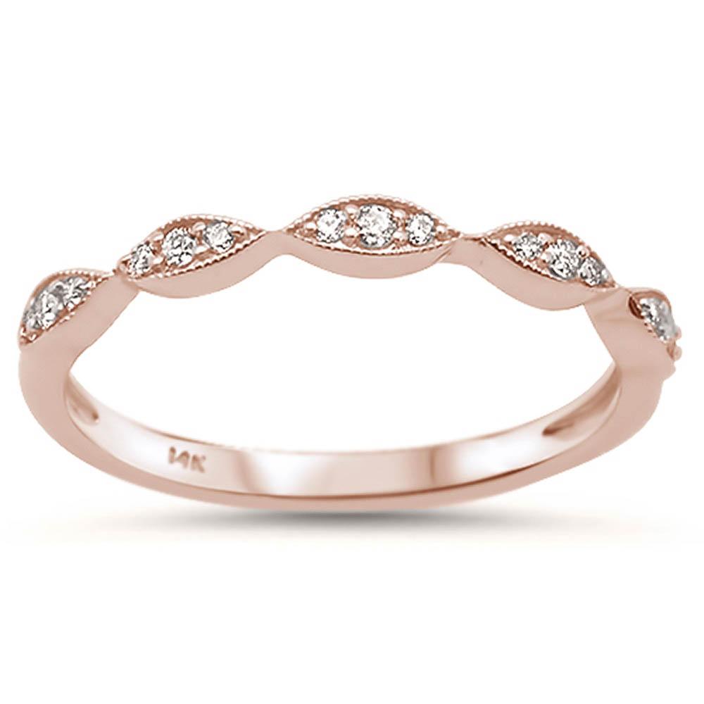 DIAMOND CLOSEOUT! .10ct 14k Rose Gold Stackable Wedding Anniversary Diamond Rinze 6.5