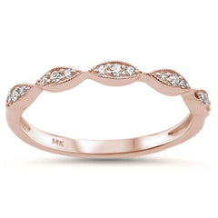 DIAMOND CLOSEOUT! .10ct 14k Rose Gold Stackable Wedding Anniversary Diamond Rinze 6.5
