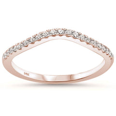 .22ct 14k Rose Gold Curved Stackable Wedding Anniversary Diamond Ring