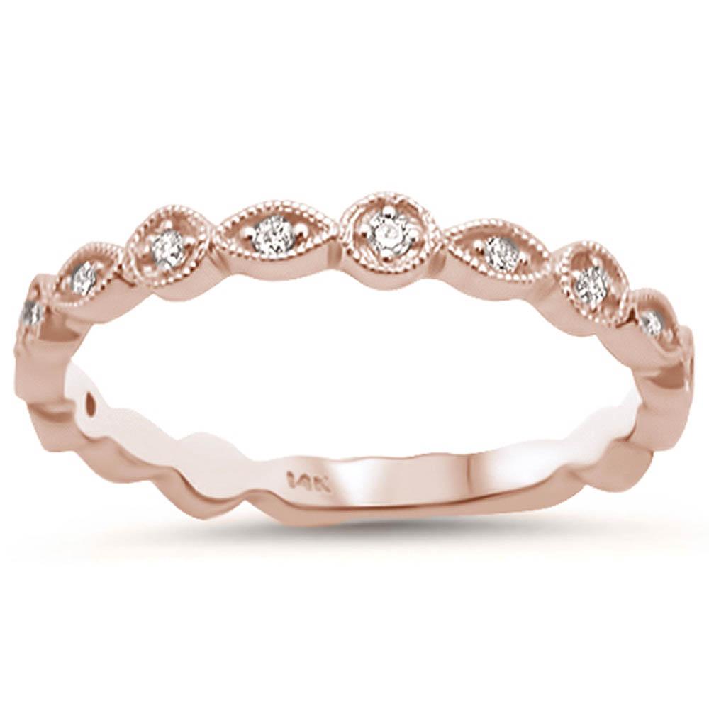 DIAMOND CLOSEOUT! .11ct 14k Rose Gold Stackable Wedding Anniversary Diamond Rinze 6.5