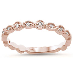 DIAMOND CLOSEOUT! .11ct 14k Rose Gold Stackable Wedding Anniversary Diamond Rinze 6.5