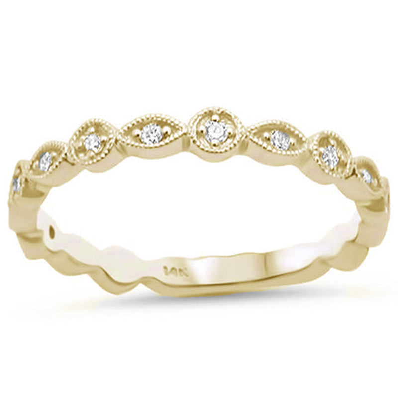 DIAMOND CLOSEOUT! .12ct G SI 14kt Yellow Gold Diamond Band Ring Size 6.5