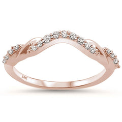DIAMOND CLOSEOUT! .15ct 14k Rose Gold Stackable Wedding Anniversary Curved Diamond Band
