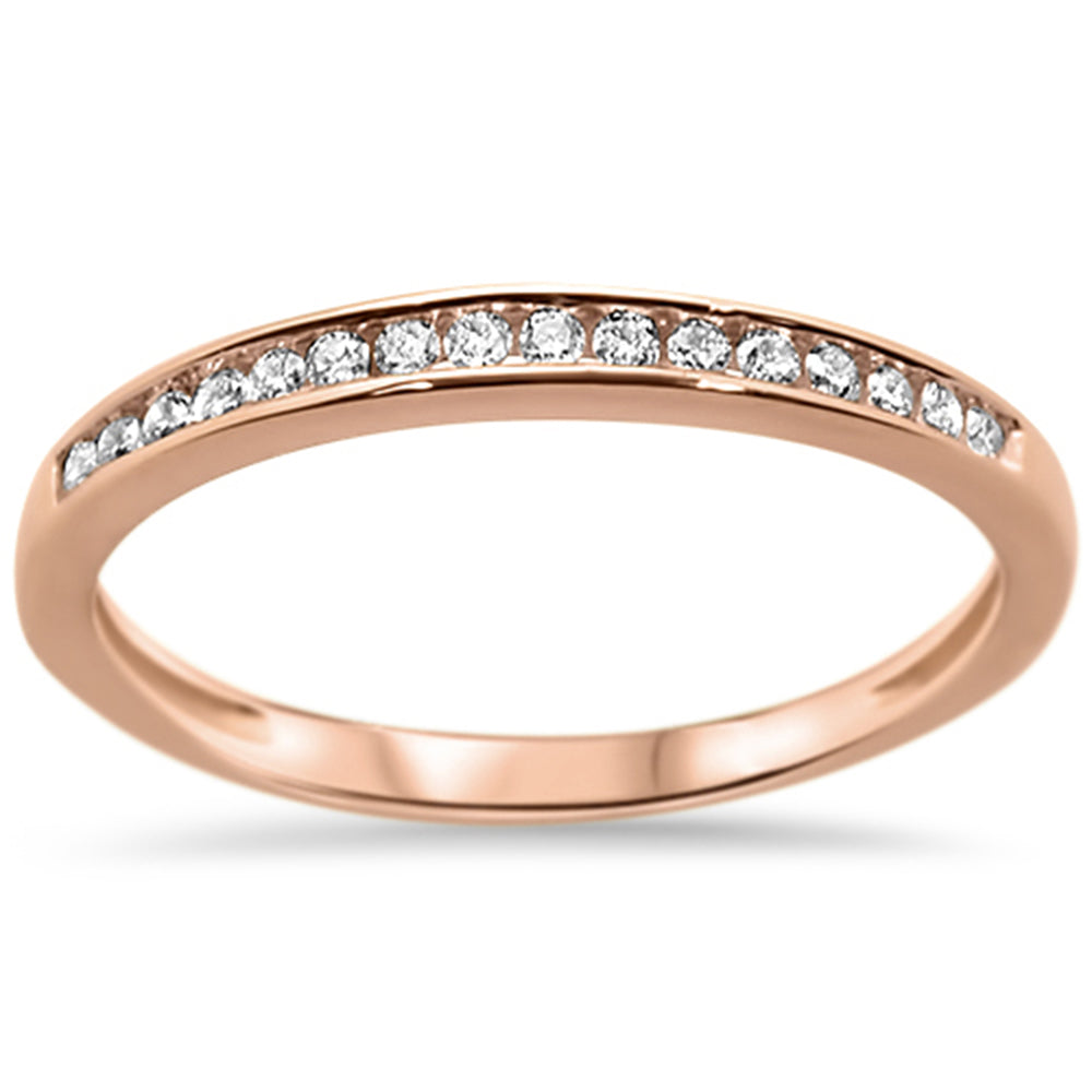 DIAMOND CLOSEOUT! .13ct 14k Rose Gold Diamond Wedding Band Anniversary Ring Size 6.5