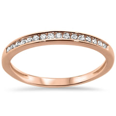 DIAMOND CLOSEOUT! .13ct 14k Rose Gold Diamond Wedding Band Anniversary Ring Size 6.5