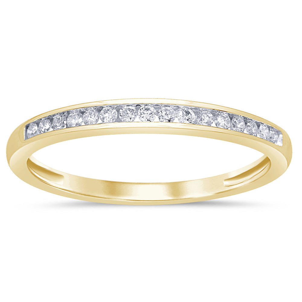 DIAMOND CLOSEOUT! .13ct 14k Yellow Gold Diamond Wedding Band Anniversary Ring Size 6.5