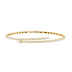 SPECIAL!.94ct G SI 14K Yellow Gold Diamond Wrap Around Bangle Bracelet