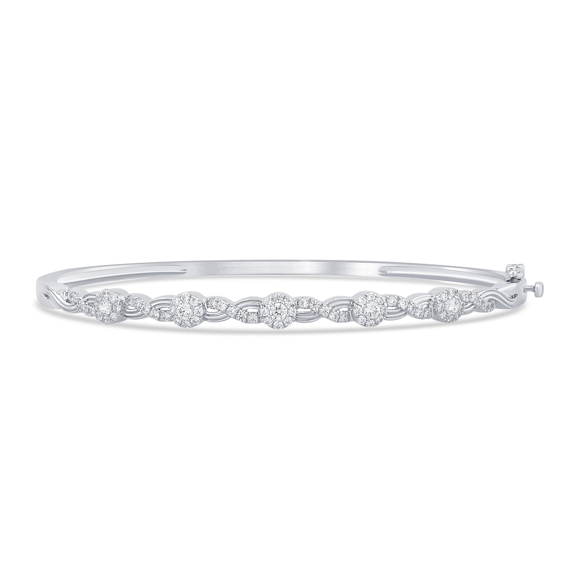 DIAMOND CLOSEOUT!  .66ct G SI 14K White Gold Diamond Infinity Bangle Bracelet