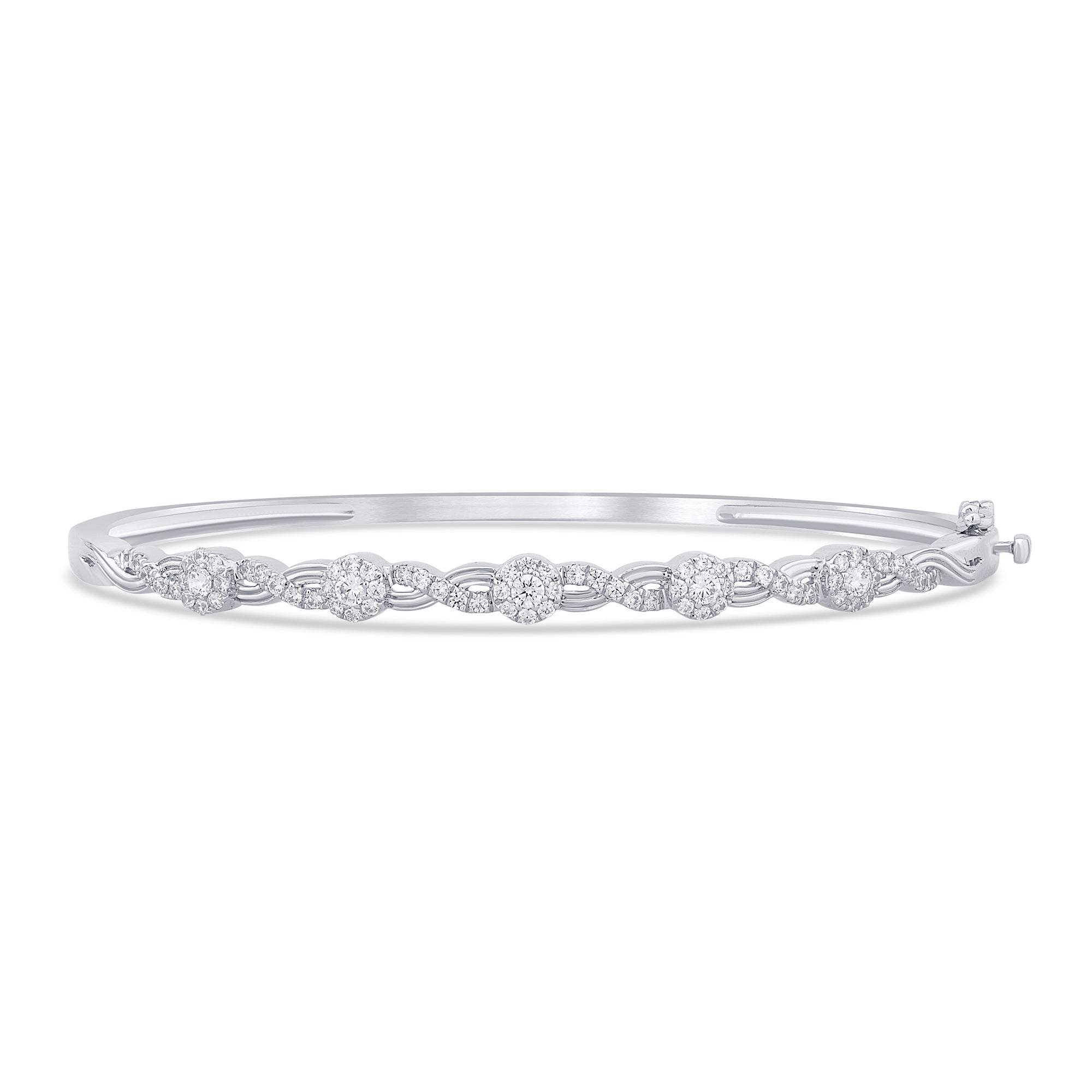 DIAMOND CLOSEOUT!  .66ct G SI 14K White Gold Diamond Infinity Bangle Bracelet