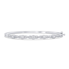 DIAMOND CLOSEOUT!  .66ct G SI 14K White Gold Diamond Infinity Bangle Bracelet
