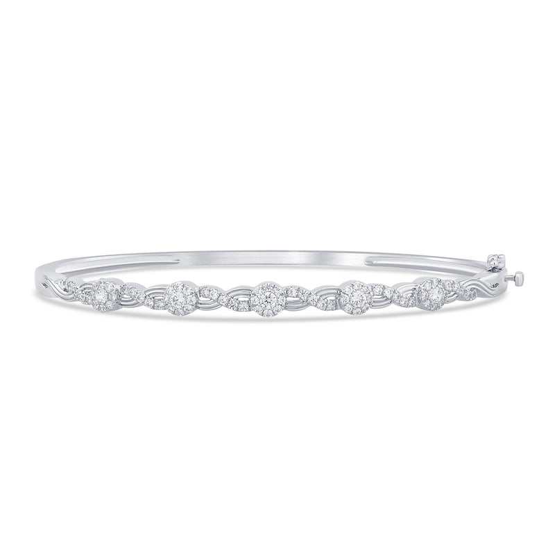 DIAMOND CLOSEOUT!  .66ct G SI 14K White Gold Diamond Infinity Bangle Bracelet