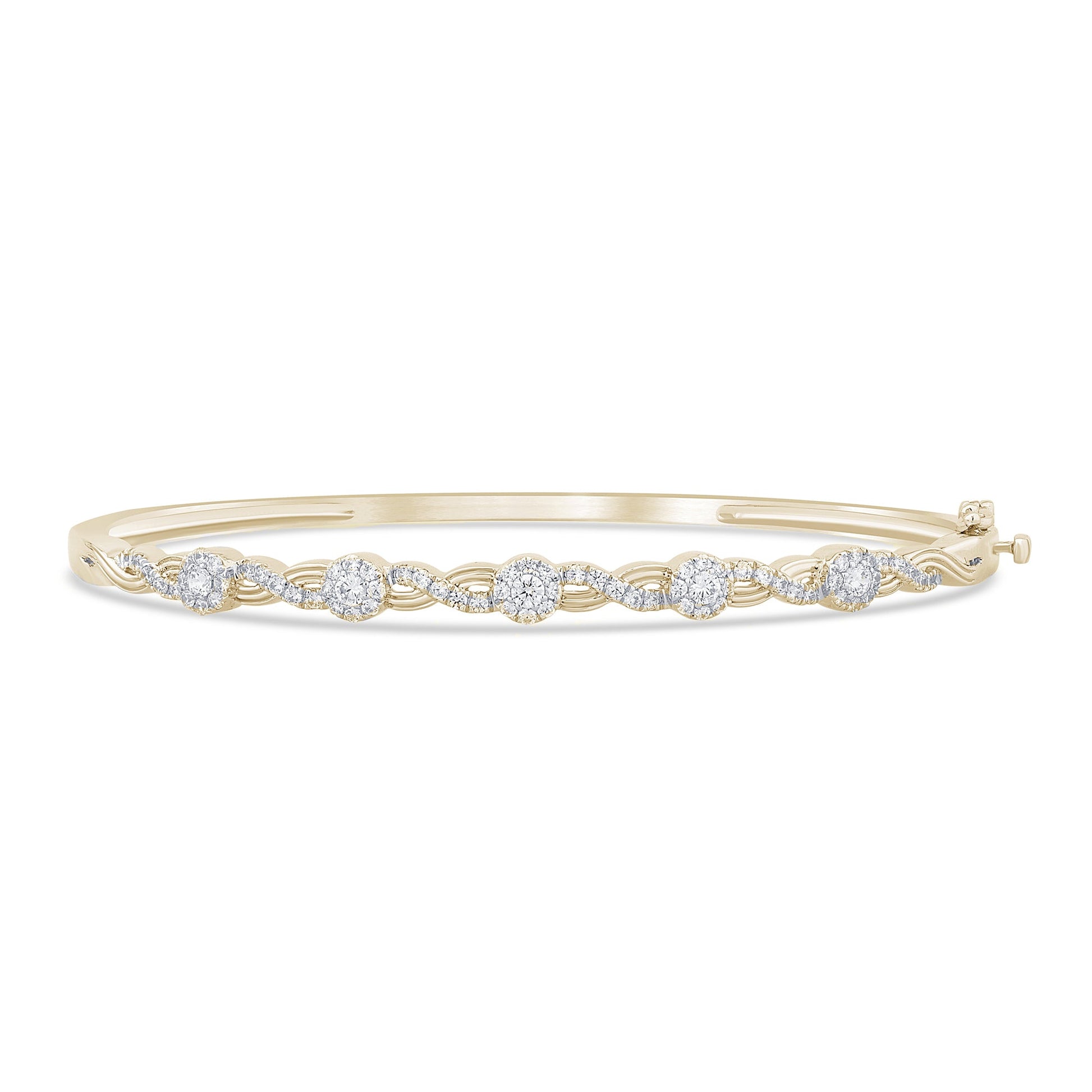 DIAMOND CLOSEOUT!  .68ct G SI 14K Yellow Gold Diamond Infinity Bangle Bracelet