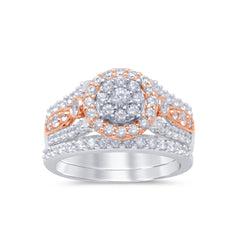 DIAMOND CLOSEOUT! 1.21ct 14k Two tone Gold Round Diamond Engagement Bridal Set Ring Size 6.5