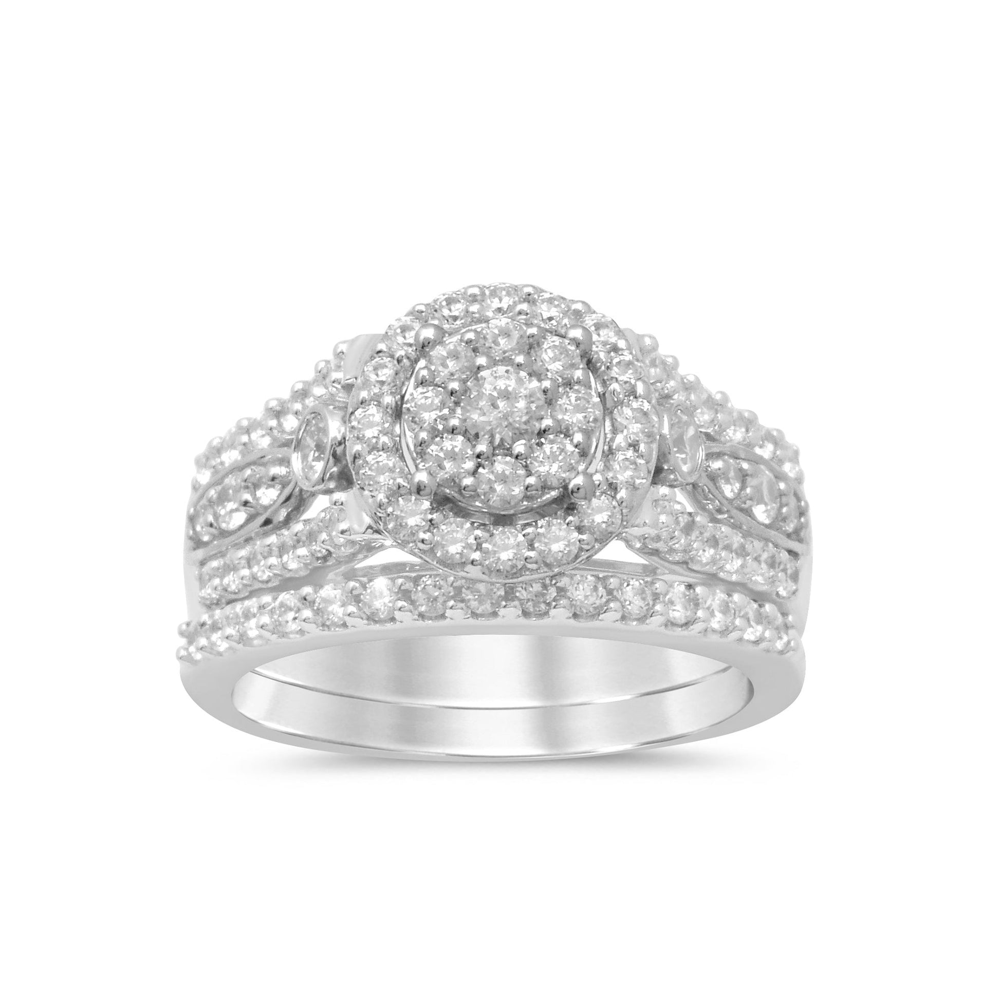 DIAMOND CLOSEOUT! 1.23ct G SI 14kt White Gold Round Engagement Diamond Engagement Bridal Set