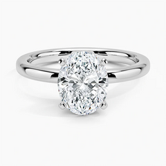 SPECIAL! 1.00ct G-SI1 GIA CERT 14K White Gold Oval Cut Diamond Solitaire Engagement Ring