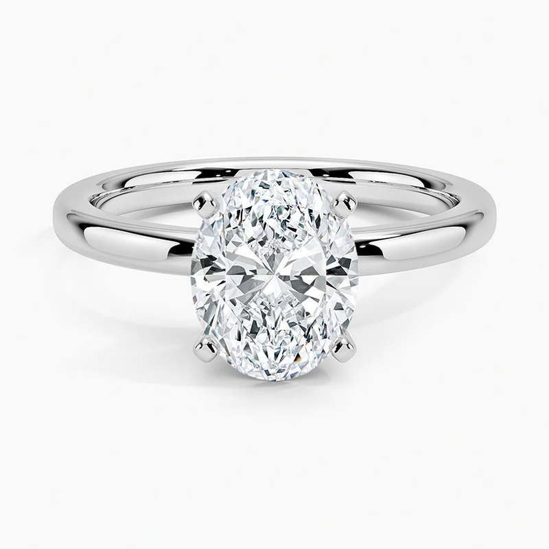 SPECIAL! 1.00ct G-SI1 GIA CERT 14K White Gold Oval Cut Diamond Solitaire Engagement Ring