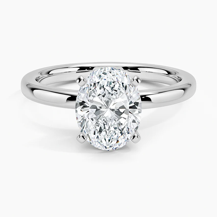 SPECIAL! 1.00ct G-SI1 GIA CERT 14K White Gold Oval Cut Diamond Solitaire Engagement Ring