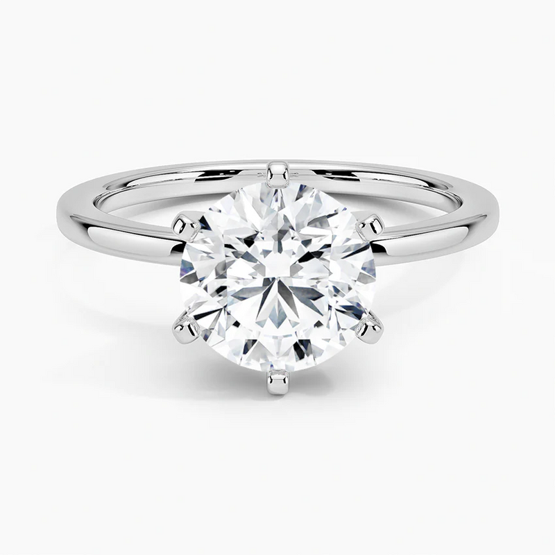 SPECIAL! 1.80ct K SI 14K White Gold Round Diamond Eagle Claw Prongs Solitaire Ring Size 6.5