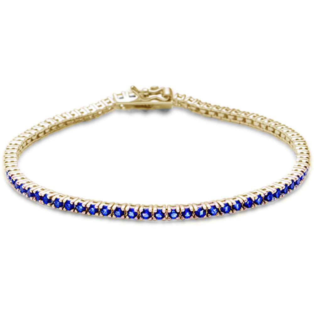 SPECIAL! 1.58ct 14K Yellow Gold Natural Blue Sapphire Tennis Bracelet 7"