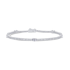 SPECIAL!2.13ct G SI 14K White Gold Diamond & Emerald Cut Tennis Bracelet 7" Long