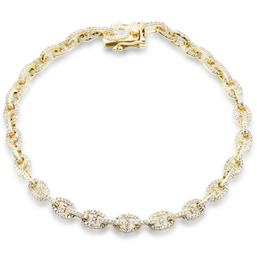 SPECIAL! 1.17ct G SI 14K Yellow Gold Diamond Link Bracelet 8.5" Long