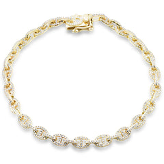 SPECIAL! 1.17ct G SI 14K Yellow Gold Diamond Link Bracelet 8.5" Long