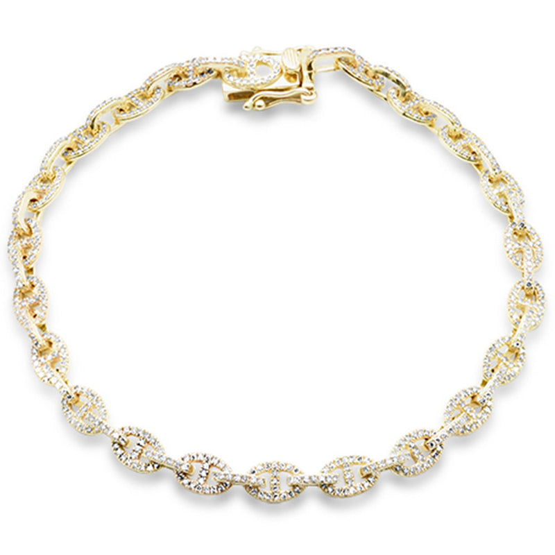 SPECIAL! 1.17ct G SI 14K Yellow Gold Diamond Link Bracelet 8.5" Long