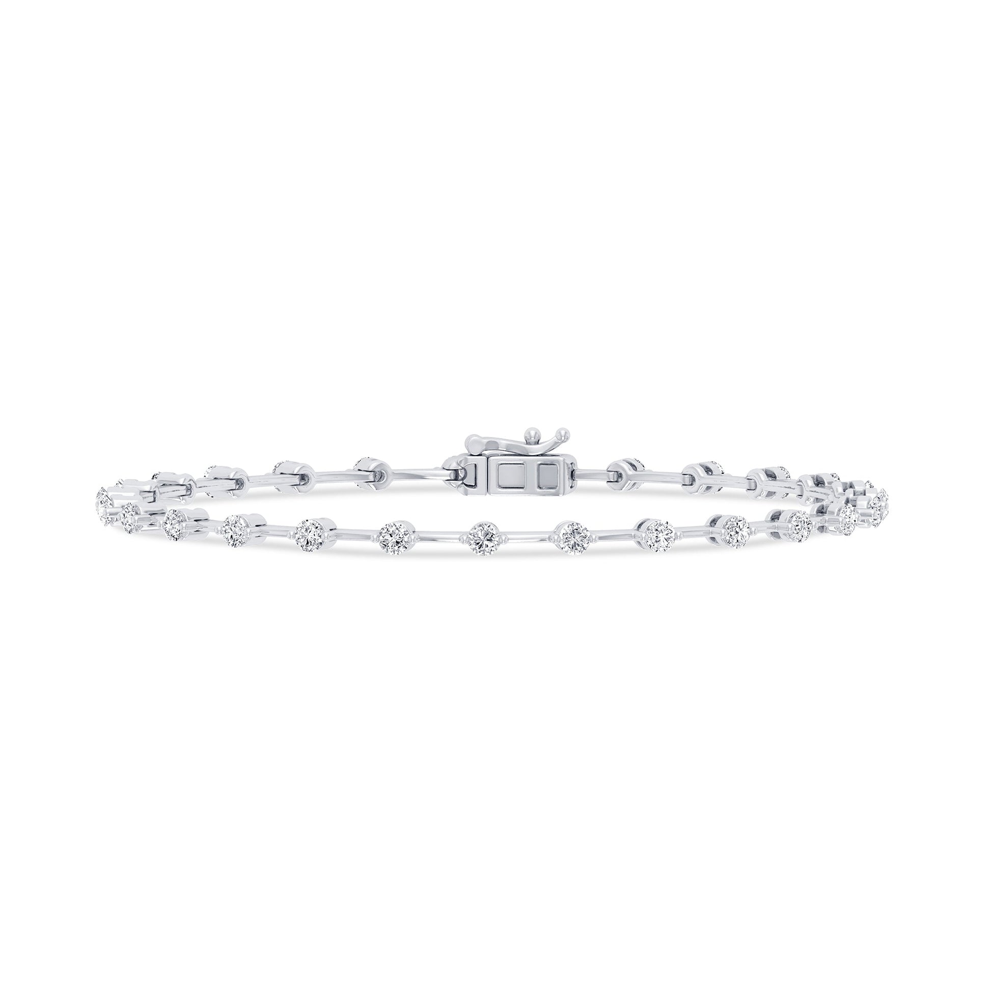 SPECIAL! 1.15ct G SI 14K White Gold Diamond Link Bracelet 7" Long