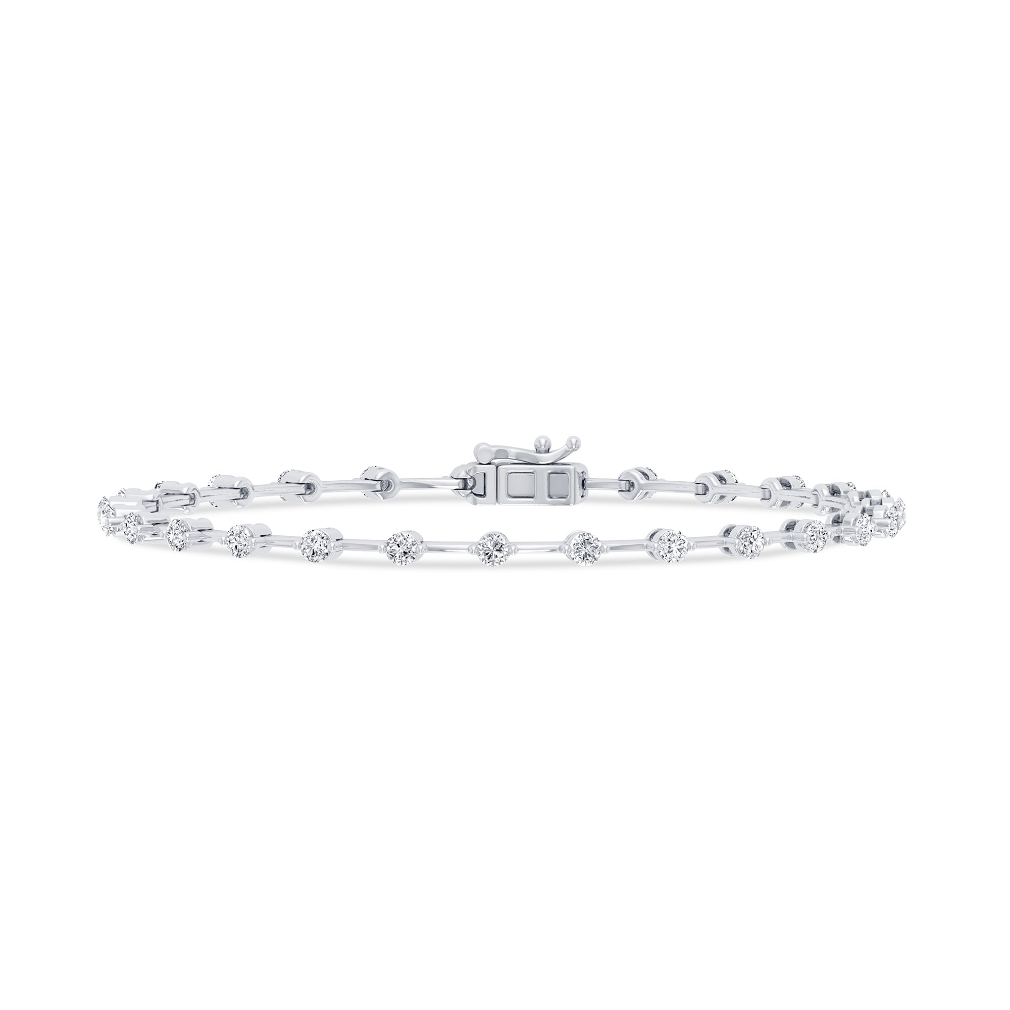 SPECIAL! 1.15ct G SI 14K White Gold Diamond Link Bracelet 7" Long