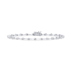SPECIAL! 1.15ct G SI 14K White Gold Diamond Link Bracelet 7" Long