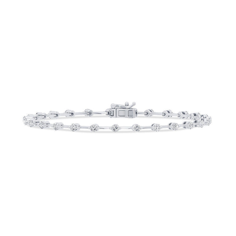 SPECIAL! 1.15ct G SI 14K White Gold Diamond Link Bracelet 7" Long